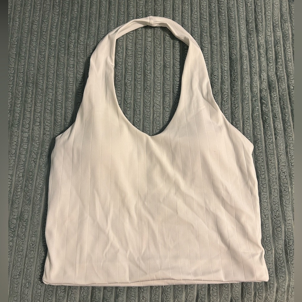 White Halter Neck Women's Top